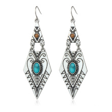 Retro Temperament Rhombus Shaped Earrings Bohemian Fashion Earrings for Women Gift